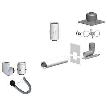 Basis-Set DN 80/125 C93(x) 87° ohne ATB ECOHEAT Plus Gas starr/flex